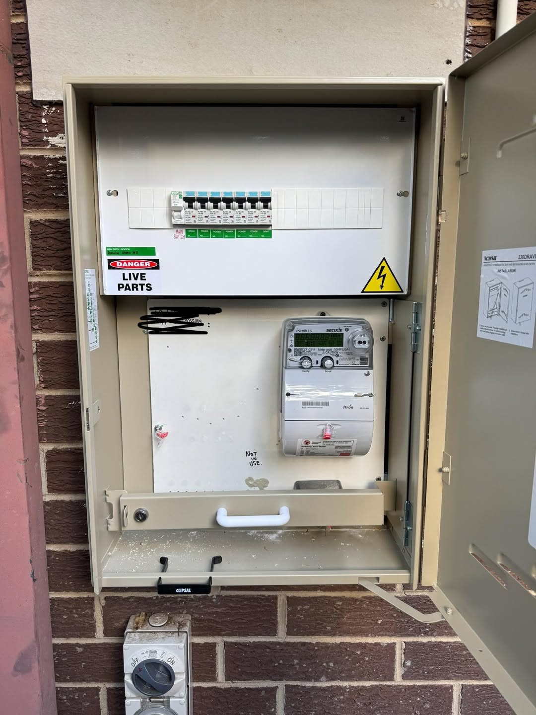 Upgraded switchboard with modern labelled circuit breakers — AmpTek Electrical